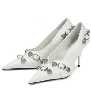 Woman Sexy Pointed Toe Stilettos Heels Vintage Metal Decor Rivets Buckle Strap Female Single Shoes Big Size 45 - Product Image 2