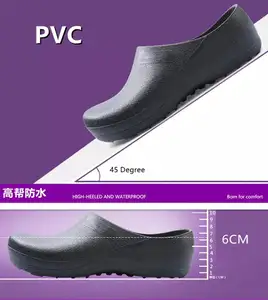 Bomei sepatu koki PVC Pria, sneaker kerja dapur Anti Slip tahan minyak untuk memasak