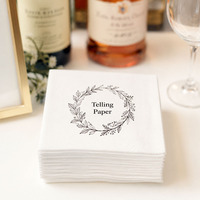 Serviettes en papier blanches pour boissons, bar, mariage, fête, cocktail