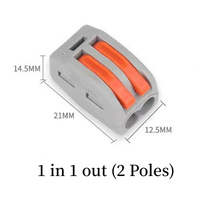 Bloc de bornes électriques compact PCT-212, connecteur rapide à 2 broches à insertion par pression