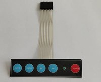 Clavier à membrane de type T à 5 touches avec rétroéclairage LED, panneau marche/arrêt (matériaux PC/PVC/PET) Fabriqué en Chine