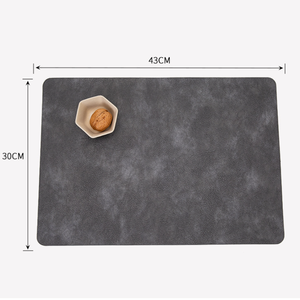 Luxury Rectangle PU Leather <strong>Table</strong> Mats Waterproof Kitchen <strong>Dining</strong> <strong>Table</strong> Coasters Printed Washable Coffee <strong>Placemats</strong> - Product Image 6