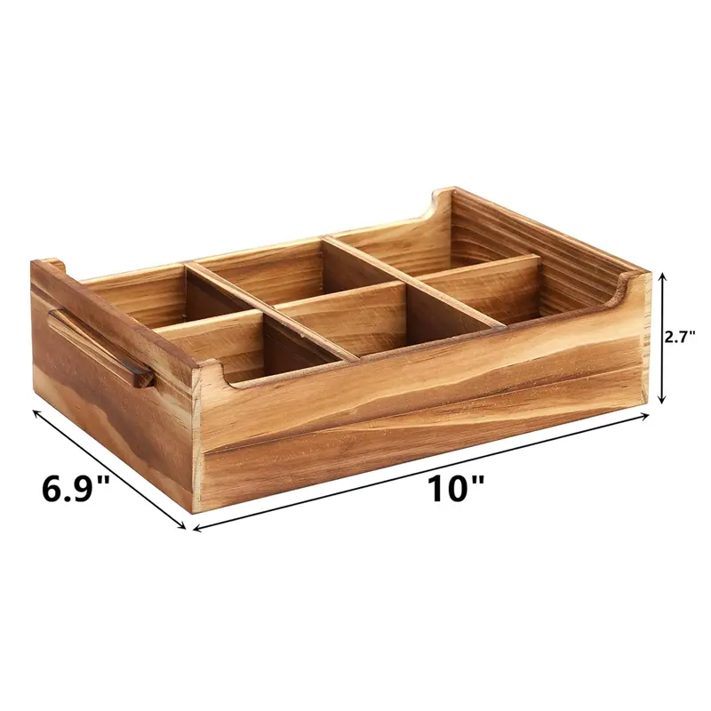 さまざまなスタイルの木製ティーボックスは、蓋付きのカスタマイズされた木製8コンパートメントをサポートします木製ティーボックス6コンパートメント