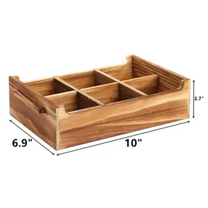 Varios estilos de cajas de té de madera admiten 8 compartimentos de madera personalizados con tapa caja de té de madera 6 compartimentos