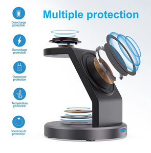 Soporte de cargador inalámbrico magnético 3 en <span class=keywords><strong>1</strong></span> para iPhone 15 14 13 12 <span class=keywords><strong>Pro</strong></span> Max IWatch <span class=keywords><strong>AirPods</strong></span> Station Dock Estación de carga rápida - Product Image 5