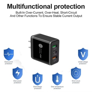 Cargador DENIXI de 45W PD Tipo C Portátil con Cable de Datos USB, Carga Rápida QC3.0, Enchufes de Cargador de Pared para Teléfono - Product Image 3