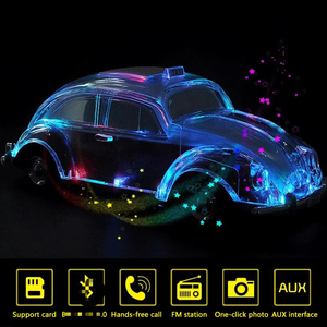 Vintage Beetle Car Model Wireless Speaker RGB Light Transparent Shell Mini BT Audio For <b>Desk</b> Decor Gift - Product Image 5