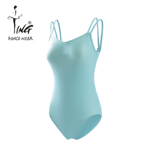 Ting danse sans manches une pièce costume d'entraînement costume de danse tissu en Nylon tirer corde argent justaucorps <span class=keywords><strong>gymnastique</strong></span> sans manches - Product Image 2