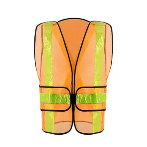 ZUJA hot selling back cross PVC reflective tape Safety Vest wholesale outdoor breathable mesh safety vest