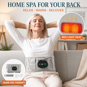 Ceinture chauffante à lumière <span class=keywords><strong>rouge</strong></span>, 3 niveaux de température, 3 vitesses de vibration, 5000 mAh rechargeable, soutien lombaire - Product Image 6