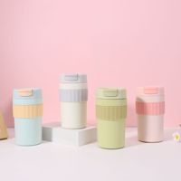 Mug Kopi Perjalanan Terisolasi Vakum Stainless Steel Dinding Ganda Bebas BPA Mewah Kustom, Botol Air Anti Bocor dengan Selubung Silikon