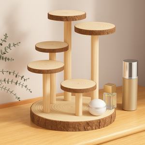 Présentoir à plusieurs niveaux en bois massif naturel <span class=keywords><strong>de</strong></span> qualité supérieure pour plantes succulentes, figurines d'<span class=keywords><strong>action</strong></span> et support <span class=keywords><strong>de</strong></span> <span class=keywords><strong>rangement</strong></span> pour la décoration intérieure - Product Image 1