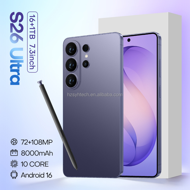 2026 Latest Flagship S26 Ultra Global Version Cell Phone Wireless Charge 8000mAh Battery 16GB+1TB Large Storage 5G Smartphone
