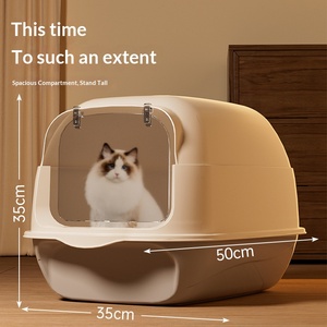 Bac à litière pour chat surdimensionné entièrement fermé avec fonctions de nettoyage facile, toilette pour chat en forme de chat pour fournitures pour animaux de compagnie, vente en gros - Product Image 1