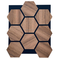 Panneau mural décoratif en nid d'abeille Panneaux acoustiques insonorisés hexagonaux Panneaux acoustiques hexagonaux en bois bronze avec feutre PET noir