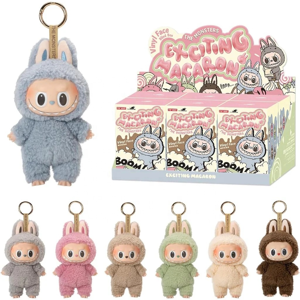 Original Popmart Labubu Macaron Toys - Cute Mystery Box with 6