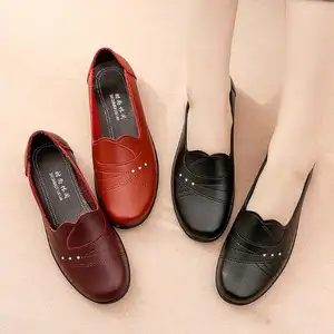 Fashion Mother's shoes autumn new non-slip one-pedal shoes elderly comfortable soft soles flat bottom women shoes