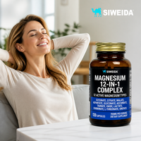 SIWEIDA Gélules Complexe de Magnésium à Spectre Complet 12‑en‑1, complément nutritionnel quotidien multi‑minéral pour adultes