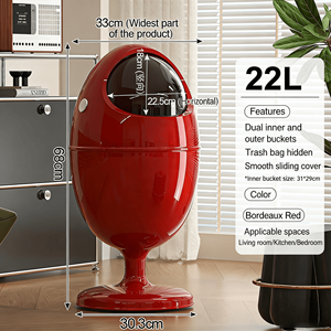 Italian Modern Luxury Oval Shaped Paper <b>Basket</b> <b>Large</b> Floor Standing Flip <b>Lid</b> Home Decor - Product Image 2