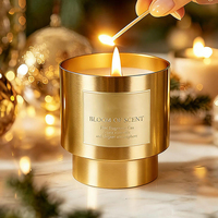 Boîtes en aluminium personnalisées pour bougies d'aromathérapie, finition or mat, 4 oz et 8 oz, pour bougies parfumées à la soja, boîtes métalliques de luxe avec couvercle