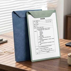 <b>A4</b> File <b>Folder</b> Board with Pen Loop Business Office Meeting Leather Writing Pad Manager Magnetic Document <b>Folder</b> Signature Board - Product Image 1