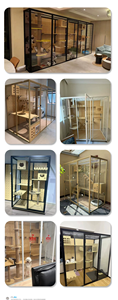 Cage <span class=keywords><strong>d</strong></span>'intérieur pour animaux de compagnie, villa en bois respirante pour chat, <span class=keywords><strong>lit</strong></span>-nid, présentoir à motif solide, maison de chat - Product Image 6