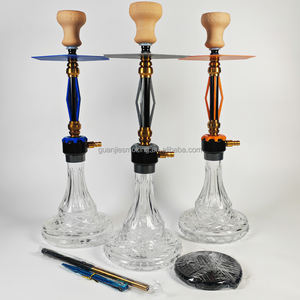 （在庫あり）50-58cm 高品質プレミアムアルミニウム フーカ シーシャ アロイバー 水パイプセット ガラス製 - Product Image 3