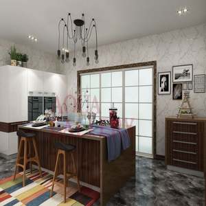 Armoires de cuisine en bois massif, designs de luxe, bois de frêne, armoires de cuisine en bois, armoires de cuisine simples en bois clair, design simple - Product Image 2