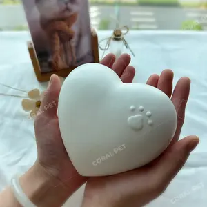 Urna para mascotas cuore in ceramica per animali domestici cenere per cremazione a forma di cuore Urna cane a forma di cuore per ceneri ricordo Urna