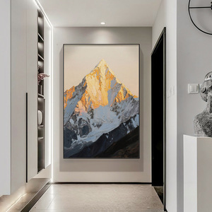 Peinture sur toile à l'huile Rizhao Jinshan, paysage de montagne abstrait, art contemporain, décoration murale pour salon, fond de canapé - Product Image 3
