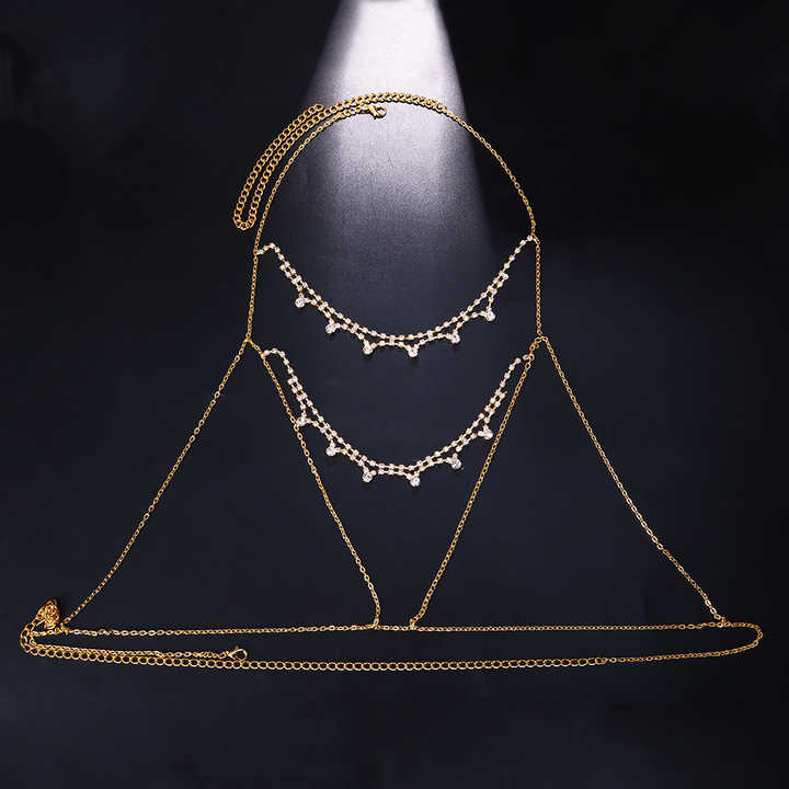 Chest Chain Brave Light New Geometric Wave Bra Chain Sexy Women Metal Fine Body ...