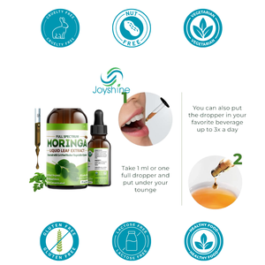 OEMプライベートラベル有機フルスペクトラムモリンガ液体葉エキス栄養補助食品 (2 FlOz/60mL) カスタマイズ可能包装 - Product Image 4