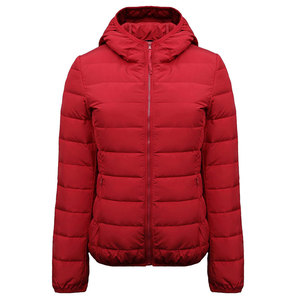 High Quality <b>Red</b> <b>Hooded</b> Puffer <b>Jacket</b> Men Windproof Casual Winter Coat Polyester Wadding Zipper Closure Slim Fit OEM Service - Product Image 1