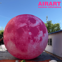 Boule lunaire gonflable en PVC pour la décoration d'événements aérospatiaux sur le thème du système solaire, planète gonflable pour les accessoires de cabine photo musicale