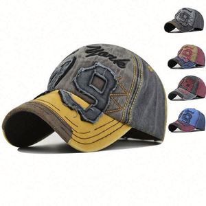 Casquette de baseball pour homme, délavée et usée, avec broderie appliquée, 5 panneaux, vente en gros - Product Image 1