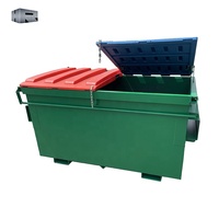 Nouvelle benne à déchets à chargement frontal avec canal pour chariot élévateur, 3 mètres cubes, en acier, écologique, pour déchets solides