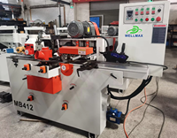 Machine à bois WELLMAX CNC Six broches Mouleur à quatre côtés 5kw Consommation d'énergie maximale avec roulement de moteur à noyau PLC