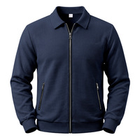Blouson bomber zippé pour homme, coupe ample, en tissu gaufré texturé, respirant, style sport décontracté, grammage lourd
