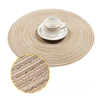 Sets de table tissés à la main, sets de table de table, sets de table ronds en polypropylène personnalisés, tressés