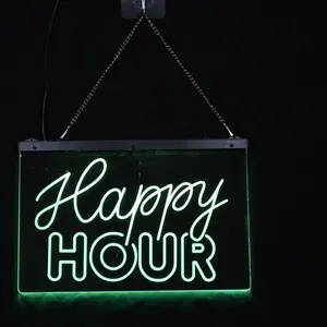 HAPPY HOUR Neon Sign Bar Club Bedroom Led Dimmable Neon Lights Signs For Office Hotel Pub Cafe Wedding Birthday Party