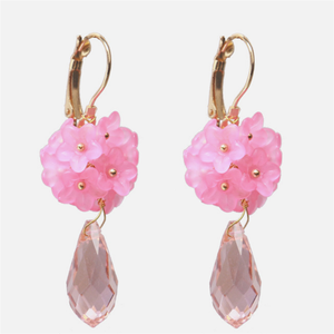 Nouvelle Mosaïque fleur frange boucles d'oreilles en cristal boucles d'oreilles en résine pour femme - Product Image 1