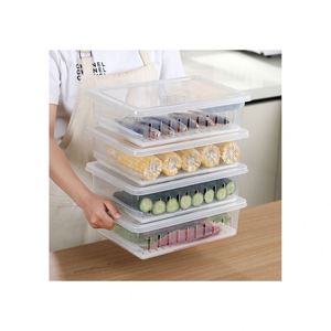 Wholesale Kitchen Refrigerator Box Stackable Storage Containers Organizer Bins With Handle