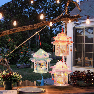 ChengNuo YiBai Linterna Luminosa Hecha a Mano con Forma de Palacio, Portátil, Funciona con Batería, Decoración para Fiestas Infantiles y Manualidades - Product Image 2