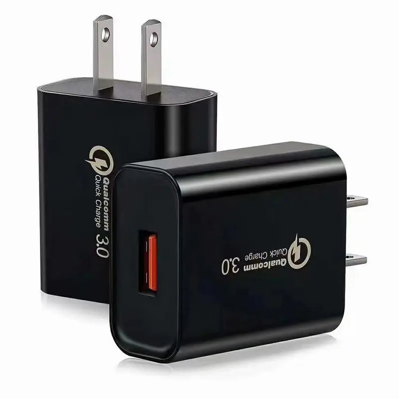USB Travel Charger Adapters 18W Single Port Fast Charging Mobile Cell Phone QC3.0 USB Wall Charger for Iphone