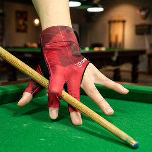 Guante de billar Colove rojo de medio dedo para mano derecha, uso deportivo, para todas las estaciones, material PU, impresión por sublimación - Product Image 2