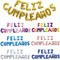 Joyeux anniversaire en lettres espagnoles guirlande de ballons en aluminium pour femmes hommes filles garçons ensemble de décorations de fête d'anniversaire espagnol