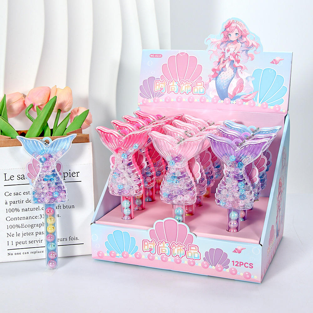 ลูกปัดไม้คทาหางนางเงือก2เม็ดสไตล์บี1ชิ้น