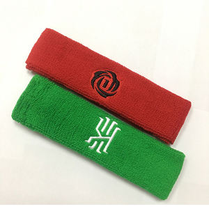 Großhandel Blank Personal isierte Baumwolle Frottee Rutsch feste benutzer definierte Stickerei Elastic Tennis Sport Kopf Schweiß bänder Stirnband - Product Image 3
