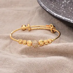 Luxury 24k Gold Plated Bracelets Baby Child Arabic Nigerian New Design Bangles Ethiopia Jewellery Gifts Wholesale