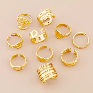 Оптовая продажа на заказ простые минималистский изящный дизайн, 18K, позолота, нержавеющая сталь, регулируемые кольца ювелирные изделия из жемчуга для женщин